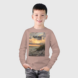 Лонгслив хлопковый детский Natalia закат, цвет: пыльно-розовый — фото 2
