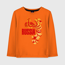 Лонгслив хлопковый детский Russia, цвет: оранжевый