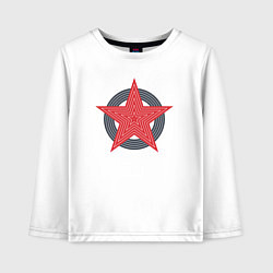 Лонгслив хлопковый детский Red star symbol, цвет: белый