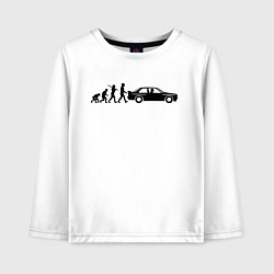 Лонгслив хлопковый детский БМВ эволюция, цвет: белый