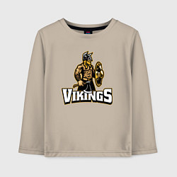 Лонгслив хлопковый детский Vikings team, цвет: миндальный