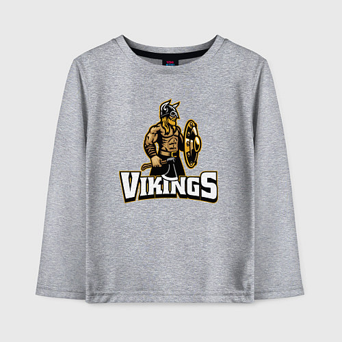 Детский лонгслив Vikings team / Меланж – фото 1