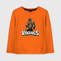 Лонгслив хлопковый детский Vikings team, цвет: оранжевый