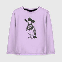 Лонгслив хлопковый детский Голубь ковбой, цвет: лаванда