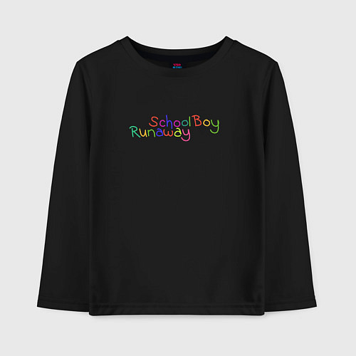 Детский лонгслив Schoolboy Runaway - logo / Черный – фото 1