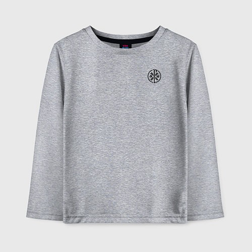 Детский лонгслив За веру царя и святую триединую Русь малый КЦК чер / Меланж – фото 1