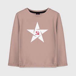 Лонгслив хлопковый детский Звезда Советского Союза, цвет: пыльно-розовый