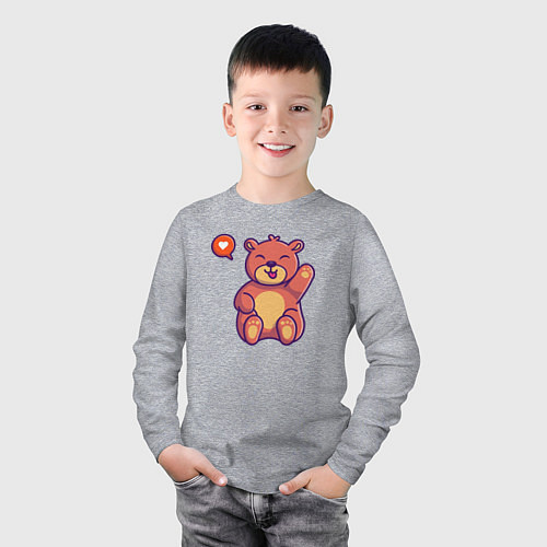 Детский лонгслив Lovely bear / Меланж – фото 3