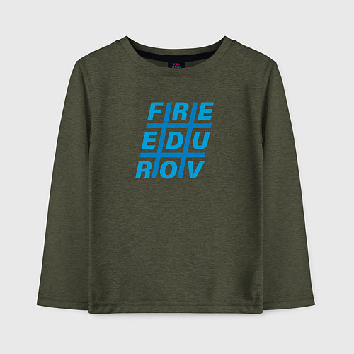 Детский лонгслив Freedurov в хештеге / Меланж-хаки – фото 1