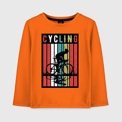 Лонгслив хлопковый детский Велосипедный спорт, цвет: оранжевый