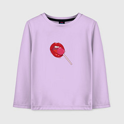 Лонгслив хлопковый детский Губки с чупа-чупсом, цвет: лаванда