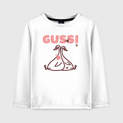 Лонгслив хлопковый детский Гуси, пчелы, цвет: белый