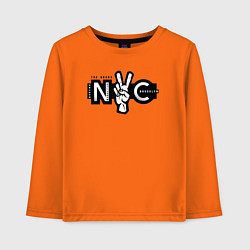 Лонгслив хлопковый детский New York peace, цвет: оранжевый