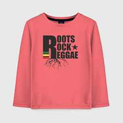 Лонгслив хлопковый детский Корни рок регги, цвет: коралловый