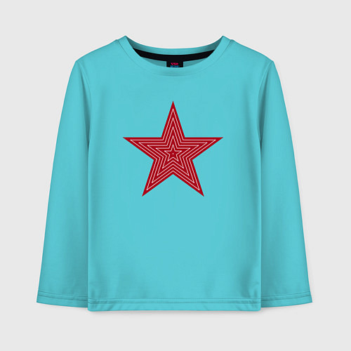 Детский лонгслив USSR red star / Бирюзовый – фото 1