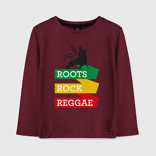 Детский лонгслив Корни регги / Меланж-бордовый – фото 1