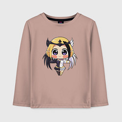 Лонгслив хлопковый детский Люнокс, цвет: пыльно-розовый