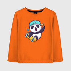 Лонгслив хлопковый детский Skater panda, цвет: оранжевый