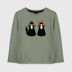 Лонгслив хлопковый детский Крутые обезьянки, цвет: авокадо