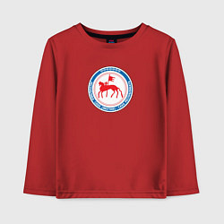 Лонгслив хлопковый детский Герб Саха, цвет: красный