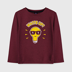 Лонгслив хлопковый детский Лампочка - watts up, цвет: меланж-бордовый