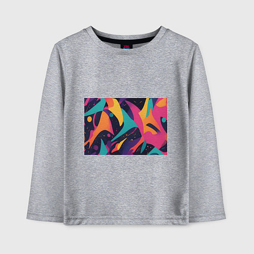 Детский лонгслив Космос яркая абстракция / Меланж – фото 1