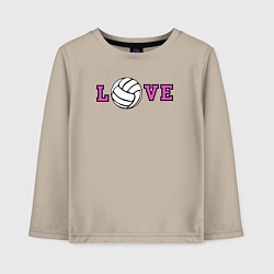 Лонгслив хлопковый детский Love volley, цвет: миндальный