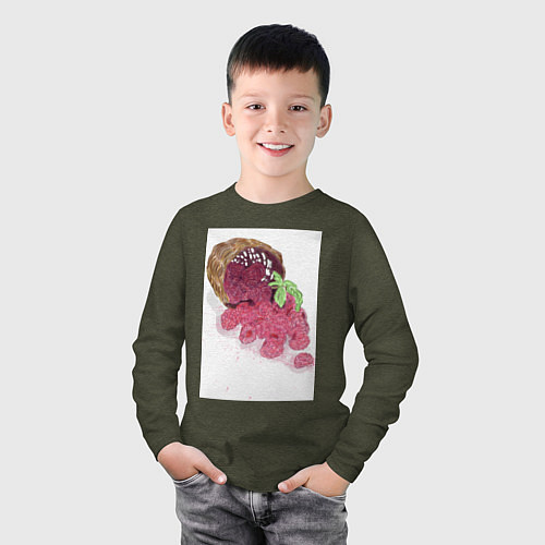 Детский лонгслив Ну вот, рассыпала / Меланж-хаки – фото 3