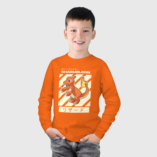 Детский лонгслив Покемоны Чармелеон Charmeleon / Оранжевый – фото 3