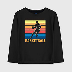 Лонгслив хлопковый детский Basketball lettering, цвет: черный