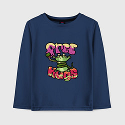 Лонгслив хлопковый детский Freehugs, цвет: тёмно-синий
