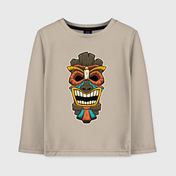 Лонгслив хлопковый детский Африканская маска, цвет: миндальный
