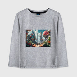 Лонгслив хлопковый детский Планета фантастика, цвет: меланж