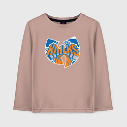 Лонгслив хлопковый детский Wu-tang knicks, цвет: пыльно-розовый