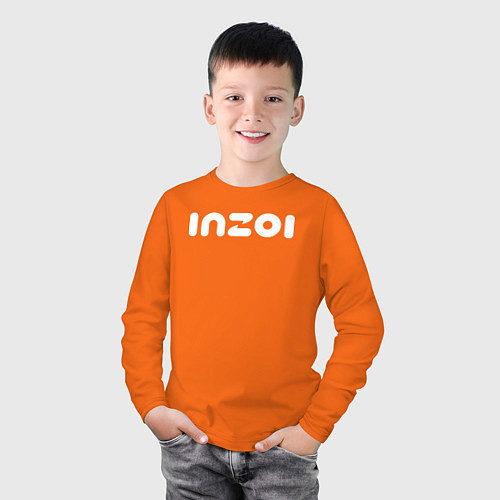 Детский лонгслив Inzoi logo / Оранжевый – фото 3