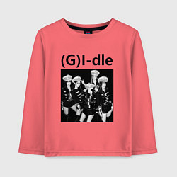 Лонгслив хлопковый детский G I-dle группа в стиле империи, цвет: коралловый