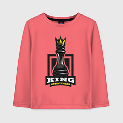 Лонгслив хлопковый детский Королевские стратегии, цвет: коралловый