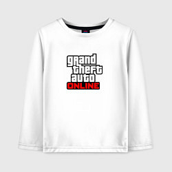 Лонгслив хлопковый детский GTA online logo game, цвет: белый