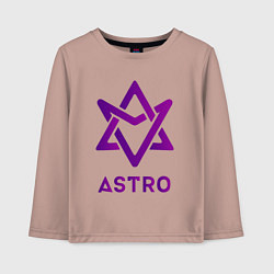 Лонгслив хлопковый детский Звезда Astro, цвет: пыльно-розовый