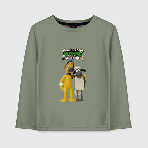 Детский лонгслив Барашек Шон с битцером / Авокадо – фото 1
