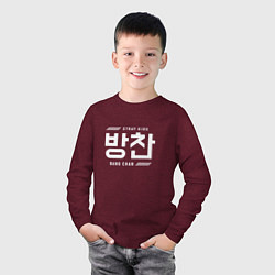 Лонгслив хлопковый детский Банчан stray kids, цвет: меланж-бордовый — фото 2