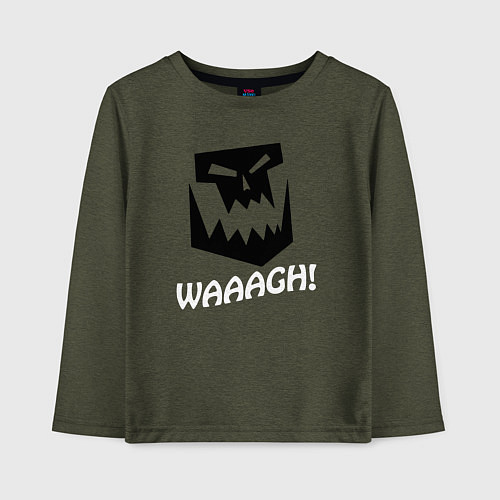 Детский лонгслив Warhammer waaagh game / Меланж-хаки – фото 1