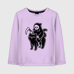 Лонгслив хлопковый детский Жнец и его кот, цвет: лаванда