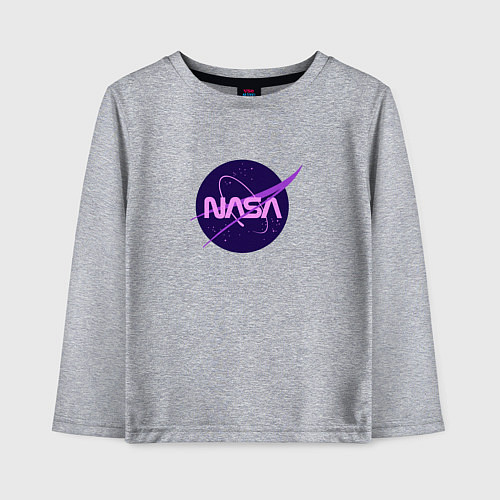 Детский лонгслив NASA logo / Меланж – фото 1