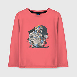 Лонгслив хлопковый детский Хэллоуин зомби, цвет: коралловый
