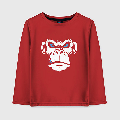 Детский лонгслив Крутой бибизян / Красный – фото 1