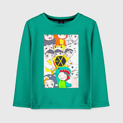 Лонгслив хлопковый детский Exo в костюмах животных, цвет: зеленый