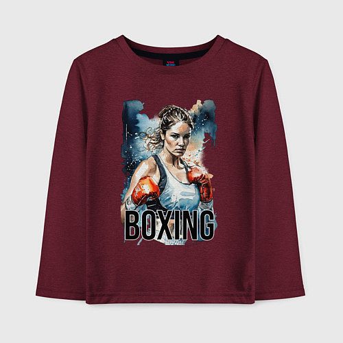 Детский лонгслив Искусство боя / Меланж-бордовый – фото 1