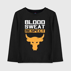 Лонгслив хлопковый детский Blood sweet respect logo, цвет: черный