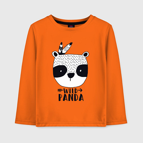 Детский лонгслив Wild panda / Оранжевый – фото 1